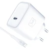 3Mk apsaugos priedai - 3mk Rayo įkroviklis 20W PD3.0 PPS USB 1C + laidas C-C 3A 60W Baltas