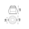 Ideal Lux 3W recessed lamp 1 light VIRUS, 3000K, transparent