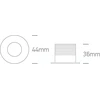 3W LED įleidžiamas šviestuvas, juodas, 3000K, dimeriuojamas, 10103LB/B/W