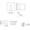 3W LED įleidžiamo montavimo fasado šviestuvas VIRGO, baltas, 3000K, IP65, E2064001B