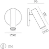 3W LED įleidžiamo montavimo sieninis šviestuvas ATRIA, bronzos sp., 3000K, E3925000BR