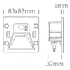 3W LED sieninis įleidžiamas vidaus/lauko šviestuvas, juodas, 2500/2800/3000/3500/4000K, IP65, 68000B/B/V