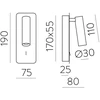 3W LED sieninis šviestuvas ARON, juodas, 3000K, A3240102N