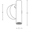 3W LED sieninis šviestuvas, juodas, 3000K, H48-B