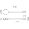 3W LED sieninis šviestuvas LYON, baltas, 3000K, A3699101B
