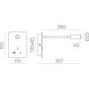 3W LED sieninis šviestuvas SENDA, baltas, 3000K, su USB, A3835001B