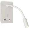 3W LED sieninis šviestuvas SENDA, baltas, 3000K, su USB, A3835001B