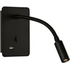 3W LED sieninis šviestuvas SENDA, juodas, 3000K, su USB, A3835001N