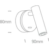 3W LED sieninis šviestuvas- skaitymo lempa, baltas, 3000K, 65738/W/W