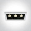 3x2W LED įleidžiamas šviestuvas, baltas, 3000K, 50302B/W/W
