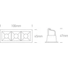 3x2W LED įleidžiamas šviestuvas, juodas, 3000K, 50302B/B/W