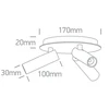 3x5W LED lubinis šviestuvas, baltas, 3000K, pakreipiamas, 65004D/W/W