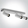 3x5W LED lubinis šviestuvas, baltas, 3000K, pakreipiamas, 65004C/W/W