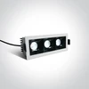 3x6,5W LED įleidžiamas šviestuvas, baltas, 3000K, 50307B/W/W