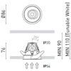 4/6,6W LED įleidžiamas šviestuvas BUDDY TILT MEDIUM, baltas, 2700K, IP54, 43°