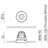 4 / 6,6W LED užglaistomas šviestuvas BUDDY TRIMLESS FLOOD, baltas, 3000K, 54°