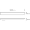 40W LED įleidžiamas linijinis šviestuvas, baltas, 4000K, 38150AR/W/C