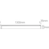 40W LED linijinės sistemos šviestuvas, baltas, 4000K, 38150B/W/C