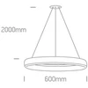 40W LED pakabinamas šviestuvas, baltas, 3000K, 63114/W/W