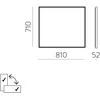 Sieninis šviestuvas 40W LED šviestuvas - veidrodis ESTELA, juodas, 3000K, IP44, A9439100N