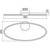 Lubinis šviestuvas 43W LED paviršinis šviestuvas LEO, bronzos sp., 3000/4000K, dimeriuojamas, 01-3336