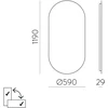 Sieninis šviestuvas 43W LED šviestuvas - veidrodis DANIELA, chromo sp., 3000K, IP44, A9755000