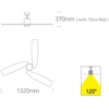 Lubinis šviestuvas 45W ventiliatorius su dimeriuojamu 22W LED šviestuvu, baltas, 3000/4000/5500K, 6304/W/V