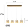 46W LED pakabinamas šviestuvas LUXE, žalvario/gintaro sp., 3000K, 4346400