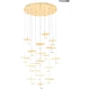 47W LED pakabinamas šviestuvas LEAFS DISC, aukso sp., 3000K