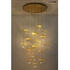 47W LED pakabinamas šviestuvas LEAFS DISC, aukso sp., 3000K