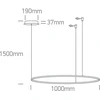 48W LED pakabinamas šviestuvas, juodas, 3000K, 100cm, dimeriuojamas, 63150/B/W