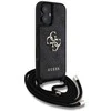 GUESS dėklas skirtas Apple iPhone 16 GUHCP16SP4GMGCRK (CBDY PU 4G Big Logo W/Cord Strap) juodos spalvos