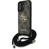 Dėklas Guess 4G Big Logo Cord Stap Crossbody Apple iPhone 16 Plus rudos spalvos