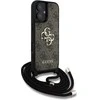 Dėklas Guess 4G Big Logo Cord Stap Crossbody Apple iPhone 16 Plus rudos spalvos