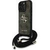 Dėklas Guess PU 4G Metal Logo Crossbody Strap dėkals tavo Apple iPhone 16 Pro Max rudos spalvos