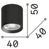 4W LED lubinis šviestuvas NITRO, baltas, 2700K, dimeriuojamas, 342788