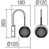 4W LED sieninis šviestuvas GIANET, juodas, 3000K