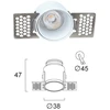 4W LED užglaistomas šviestuvas ANDY, baltas, 3000K, 4341700