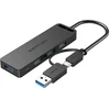 Vention USB 3.0 4 prievadų šakotuvas su USB-C ir USB 3.0 2-in-1 sąsaja ir maitinimo adapterio ventiliacija CHTBB 0.15 m
