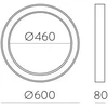 50W LED lubinis šviestuvas ALISO 600, baltas, 2700/3000/4000K, P3742174B