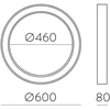 50W LED lubinis šviestuvas ALISO, juodas, 2700/3000/4000K, dimeriuojamas, P3742174NDP