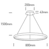 50W LED pakabinamas šviestuvas, juodas, 3000K, 63156/B/W