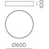 52W LED lubinis šviestuvas ISIA, baltas, 2700/3000/4000K, dimeriuojamas, P3453172BDT