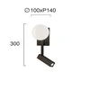 5+3W LED sieninis šviestuvas REFLECT, juodos/baltos sp., 3000K, 4229000