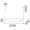 54W LED pakabinamas šviestuvas WAVES, juodas, 3000K, 345277