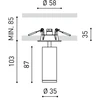 5,5W įleidžiamas šviestuvas FIT RECESSED, juodas, 3000K, 19°, DALI, su maitinimo šaltiniu