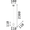 5,5W LED pakabinamas šviestuvas DIAMOND, chromo sp./skaidrus, 3000K, 343457