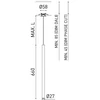5,6W LED pakabinamas šviestuvas STICK, juodas, 3000K, dimeriuojamas