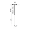 5,6W pakabinamas šviestuvas į magnetinį bėgelį STICK 66 48V 2M, juodas, 3000K, DALI