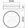Lubinis šviestuvas 57W LED plafonas SAIR, matinės baltos sp., 2700/6000K, dimeriuojamas